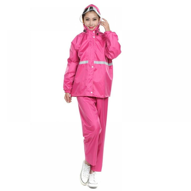 Rain Suits for Men Women Outdoor Ultra-Light Waterproof Windproof Rainwear Jacket Hooded and Pants Set Reusable Raincoat